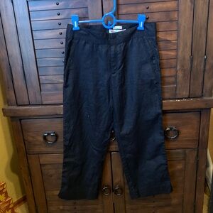 Old Navy Black Linen Cropped Pants